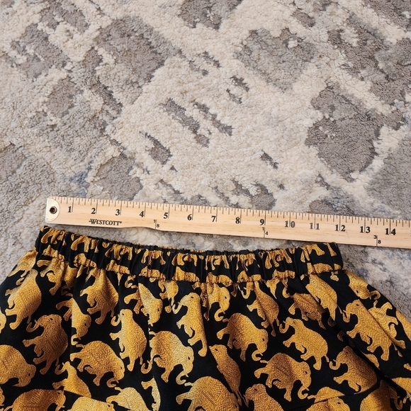 Crewcuts gold black elephants skirt. Kids size 14. - Picture 10 of 13